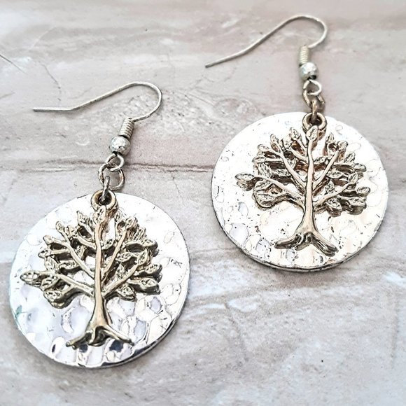 Jewelry - Tree of Life Circular Dangle Earrings